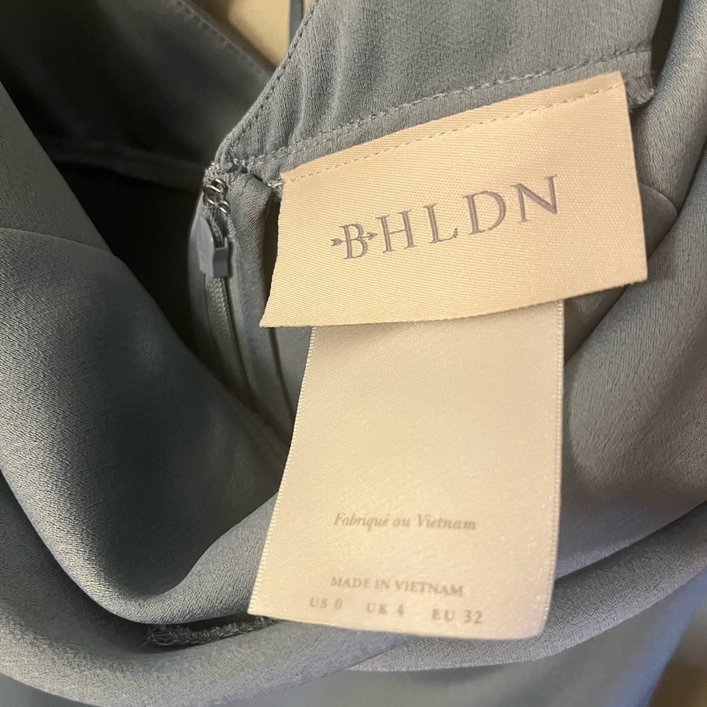 BHLDN Remy Cowl Neck Blue Slit Gown - Worn Once - Picture 6 of 6
